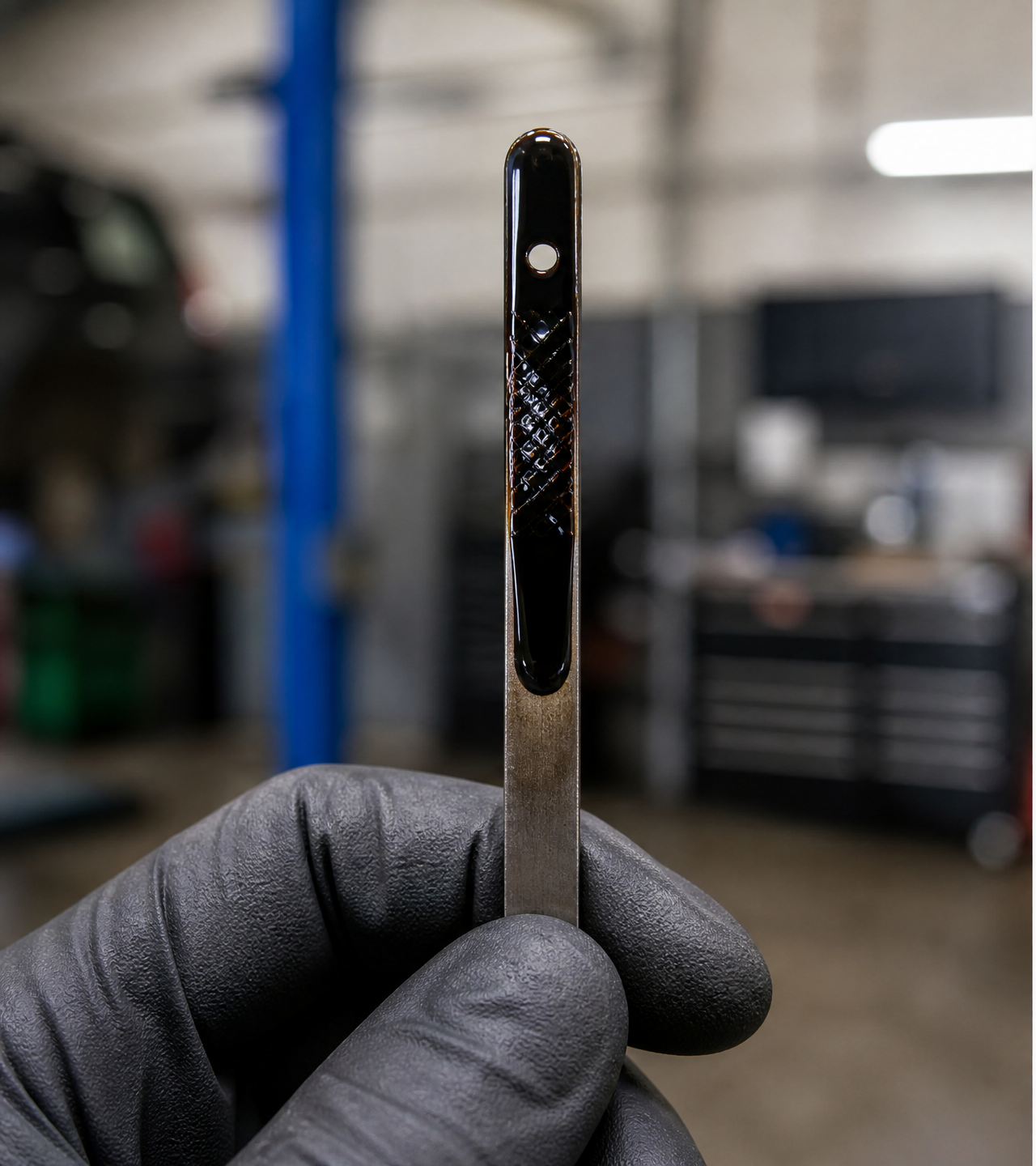 Dipstick oli lama berwarna gelap